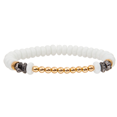 4 Colors Handmade Glass Beads Bracelets Set With Gold Plated Round Beads