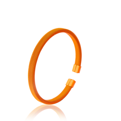 Adjustable size Stainless Steel Bangles Bohemian Style Orange Color