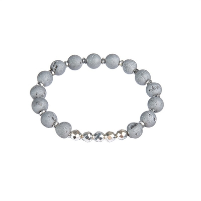 Adjustable size Beaded Stone Bracelet , Silver Healing Chakra Bracelet for Lady