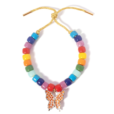 Forte Natural Stone Bead Bracelets 22g  Multi Color zircon butterfly