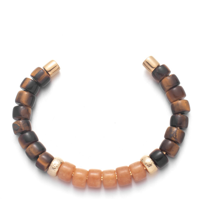 18.5cm Handmade Beaded Bangles , 30g brown Tiger Eye Bangle