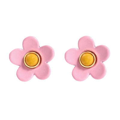 OEM ODM Flower Enamel Earrings 5g/Pair Colorful For Women