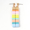 Square Tila Beads Enamel Hoop Earrings , 70cm Hanging Beaded Earrings