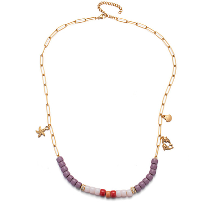 Stainless Steel Forte Beads Bracelet 18k Vacuum Gold Plating with Chain