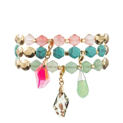 Gemstones Healing Crystal Stretch Beaded Bracelet Semi Precious Unisex