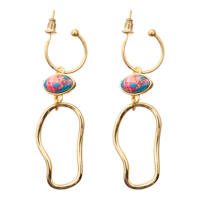Metal Irregular Geometric Disc Pendant Earrings Tassel Dangle Drop Earrings