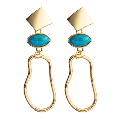Metal Irregular Geometric Disc Pendant Earrings Tassel Dangle Drop Earrings