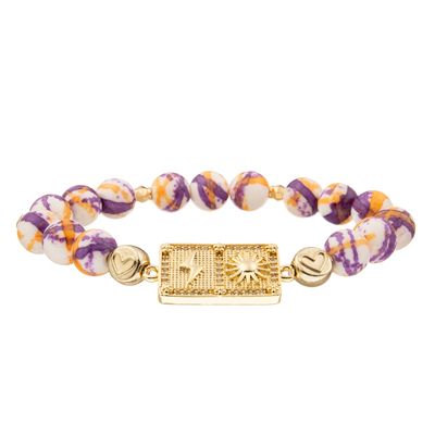 Customized Colorful Charm Handmade Beads Bracelets with Gold Plated Diamond