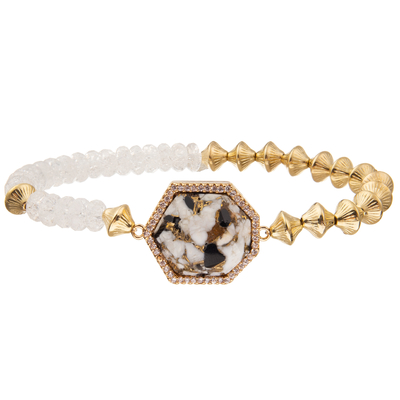 Bohemia Style Handmade Beads Bracelets with Regular Heptagon Imperial Stone