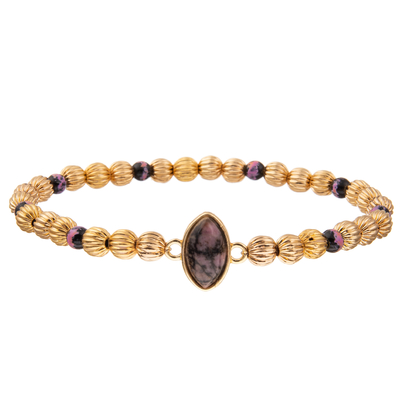 3 Colors Stone Handmade Beads Bracelets Gold Plated Pumpkin Shaped