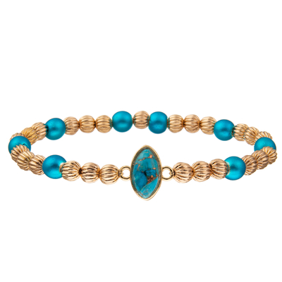 3 Colors Stone Handmade Beads Bracelets Gold Plated Pumpkin Shaped