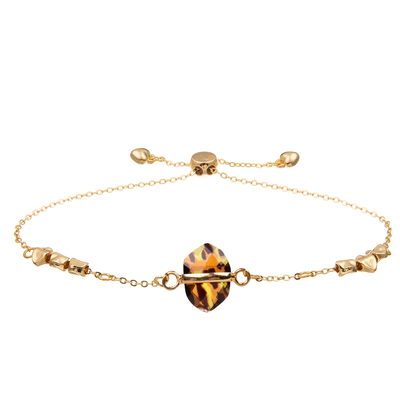 Star Shape Charm Bangle Zircon Chain Link Bracelet With Gold Plated Faceted Crystal
