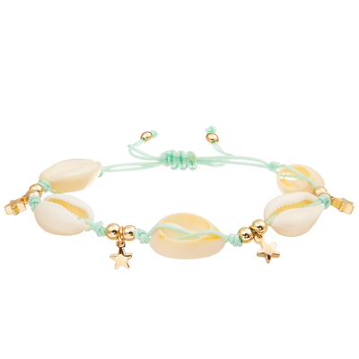 Adjustable Braided Sea Cowrie Shell Bracelet Set Bohemian Seashell for Women