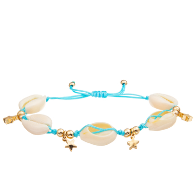 Adjustable Braided Sea Cowrie Shell Bracelet Set Bohemian Seashell for Women