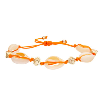 Adjustable Braided Sea Cowrie Shell Bracelet Set Bohemian Seashell for Women