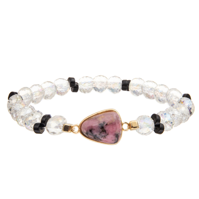 Handmade Crystal Faceted Beads Charm Bracelets With Drop Shaped Turquoise