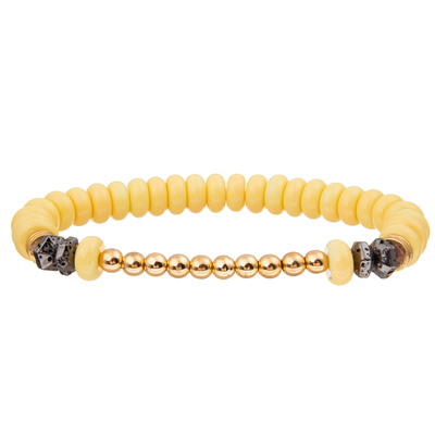 4 Colors Handmade Glass Beads Bracelets Set With Gold Plated Round Beads
