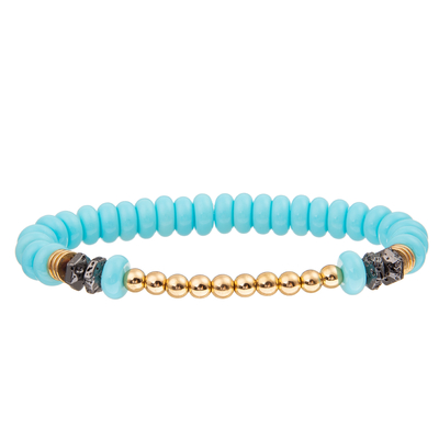 4 Colors Handmade Glass Beads Bracelets Set With Gold Plated Round Beads