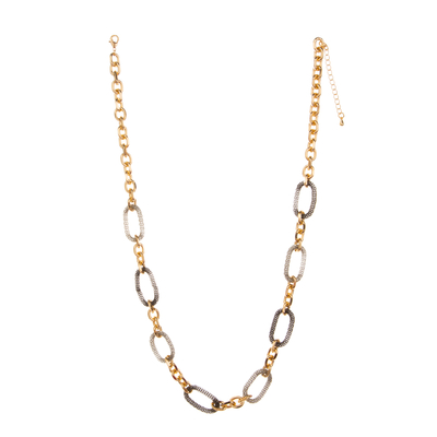 Colorful O-Chain Charm 14K Gold-Plated Chain Link Necklace for Women
