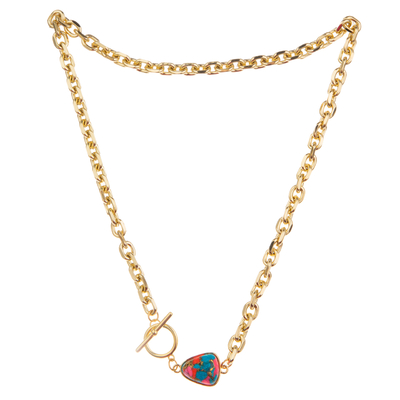 European Simple Fashion 14K Gold-Plated Pendant Chain Link Necklace
