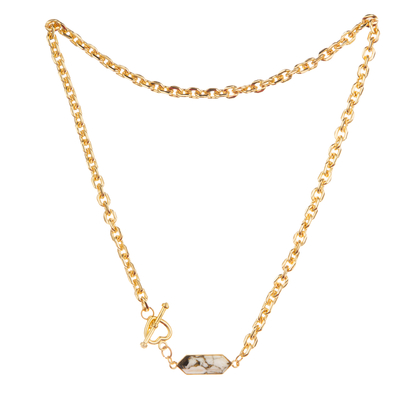 European Simple Fashion 14K Gold-Plated Pendant Chain Link Necklace