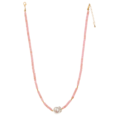 Wholesale 14K Gold-Plated Pendant Paper Clip Chain Link Multicolor Beaded Necklace Set