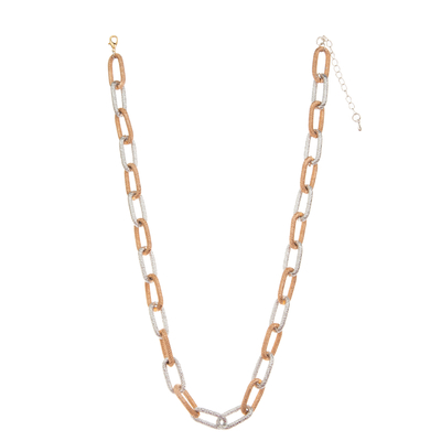 Wholesale 14K Gold-Plated Pendant Paper Clip Chain Link Multicolor Beaded Necklace Set
