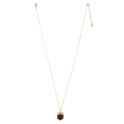 Gold-Plated Gemstone Pendant Necklace Zircon Women Fashion Chain Necklace Jewelry Supplier