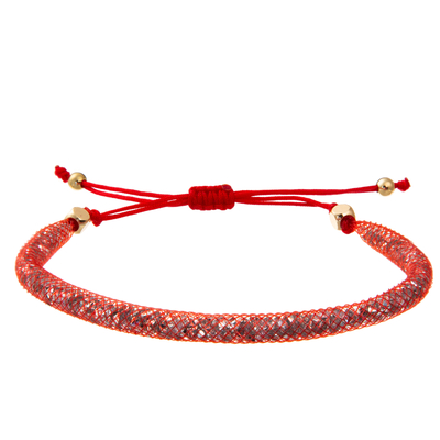 Colorful Cord Weaving Faceted Gemstone Handmade Beads Bracelets