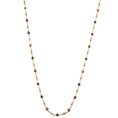Multicolor Beaded 14K Gold-Plated Chain Link Necklace with Butterfly/Flower/Heart/Shell/Star Pendant