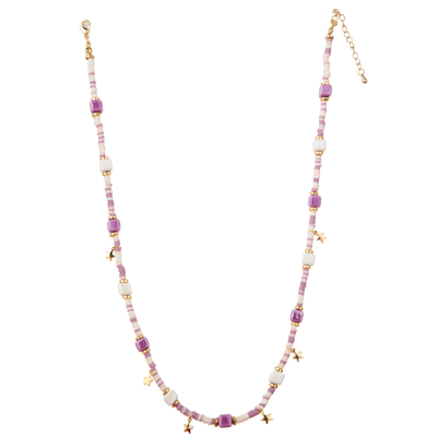 Multicolor Beaded 14K Gold-Plated Chain Link Necklace with Butterfly/Flower/Heart/Shell/Star Pendant