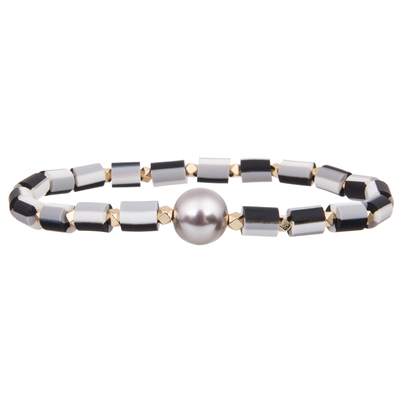 silicone beads stretchy with baroque  Glass pearl  multi color Handmade Beads Bracelets