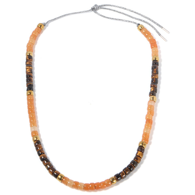 Length 32&quot; Multicolor Beaded Necklace , 6*8mm Natural Stone Beads Necklace