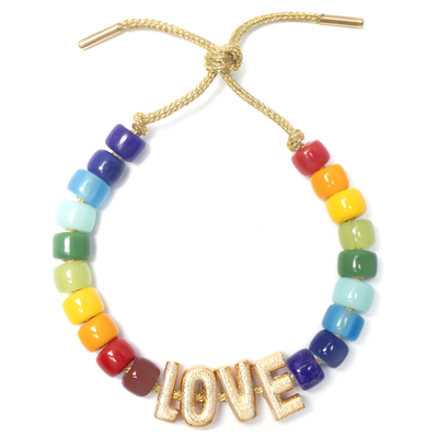 big hole natural stone beaded bracelet in multi color DIY jewelry for spring and summer