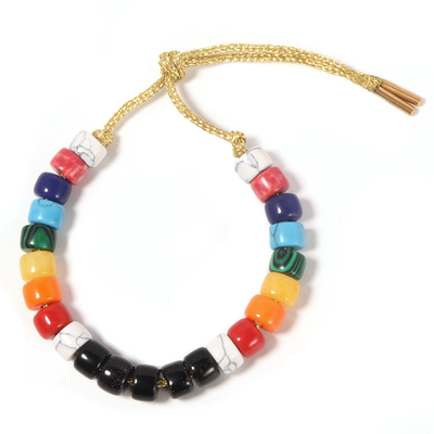 8mm Forte Beads Bracelet , Malachite White Turquoise Stone Bracelet multi color