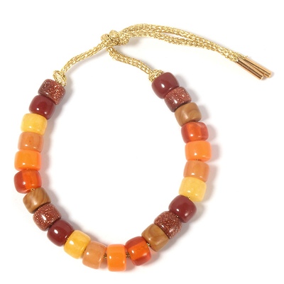Nylon Cord Handmade Natural Stone Bracelets 18.5cm Polishing Finishing