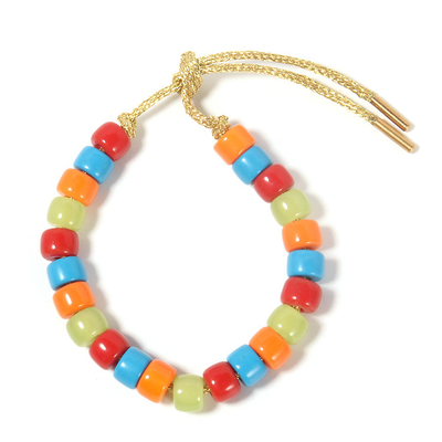 KC 18.5cm Forte Beads Bracelet , braided cord Real Stone Beads Bracelet