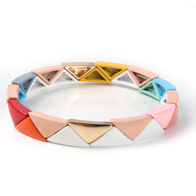 Multi Stack 3pcs Tile Bead Bracelet Colorful For Women And Men