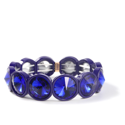 Handmade Stretch Enamel Tile Bracelet , Rainbow Crystal Diamond Bead Bracelets