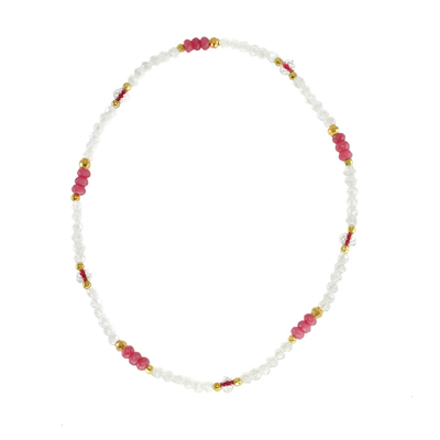 Handcrafted Glass Crystal Multicolor Beaded Necklace For Holidays Gift