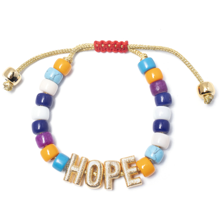 OEM gold Nylon Friendship Letter Bead Bracelet With adjustable braid clasp
