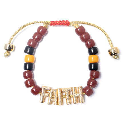 OEM gold Nylon Friendship Letter Bead Bracelet With adjustable braid clasp