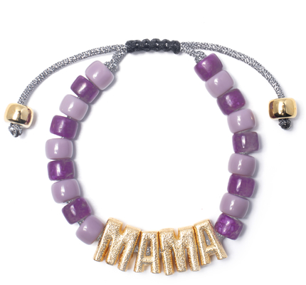 OEM gold Nylon Friendship Letter Bead Bracelet With adjustable braid clasp