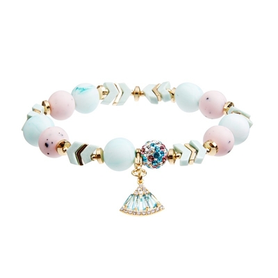 OEM Stretchy Charm Bracelets , 7.25'' Silicone Bead Bracelets
