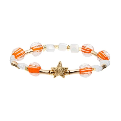 Handmade Birthday Gift Stretchy Crystal Bracelets , Star Bead Bracelet For Rock Girl