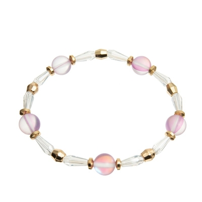 Single Layer Glass Moonlight Stretchy Crystal Bracelets For Daily Wear