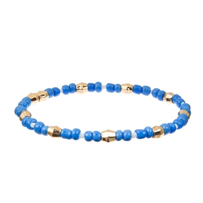 Adjustable Stretchy Crystal Bracelets With Gold Tube Spacer Beads