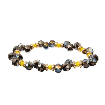 Single Layer Multicolor Crystal Bracelet Handmade Adjustable Size