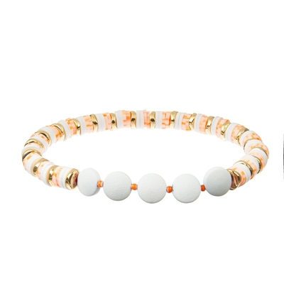 Pill Shape Heishi Beads Bracelet