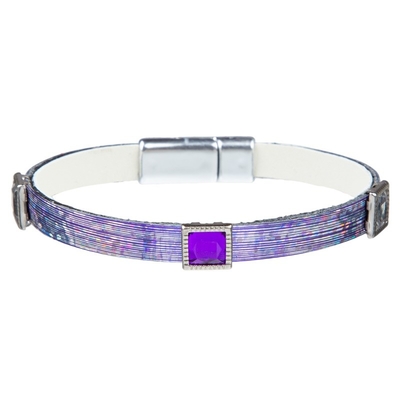Purple Handmade Square Knot Leather Bracelet OEM ODM Service